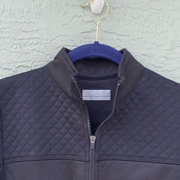 Callaway Golf Sz M Black 1/4 Zip Quilted On Top & Arms - Picture 7 of 9